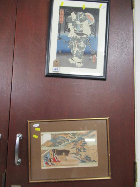 TWO FRAMED JAPANESE PRINTS Image