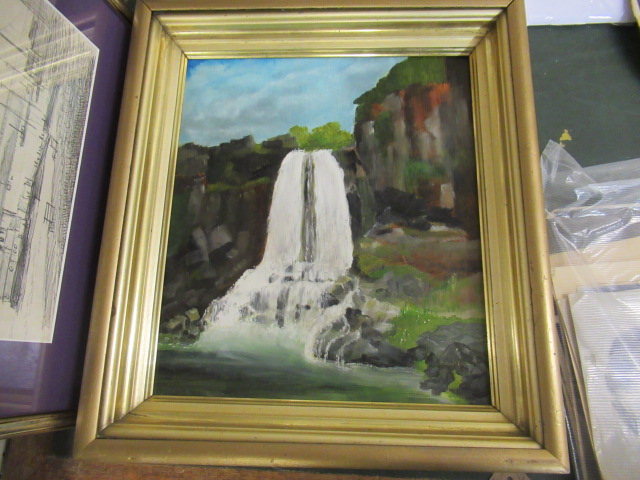 OIL PAINTING OF A WATERFALL Image