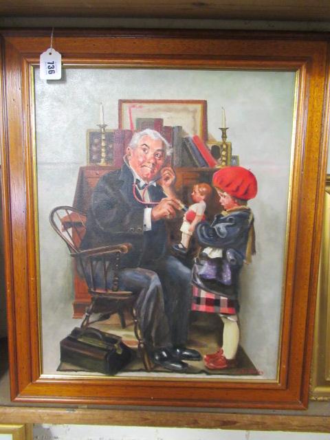 'HOW IS SHE DOCTOR?' OIL BY JM VARLEY Image