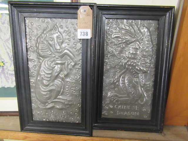 TWO PEWTER PLAQUES Image