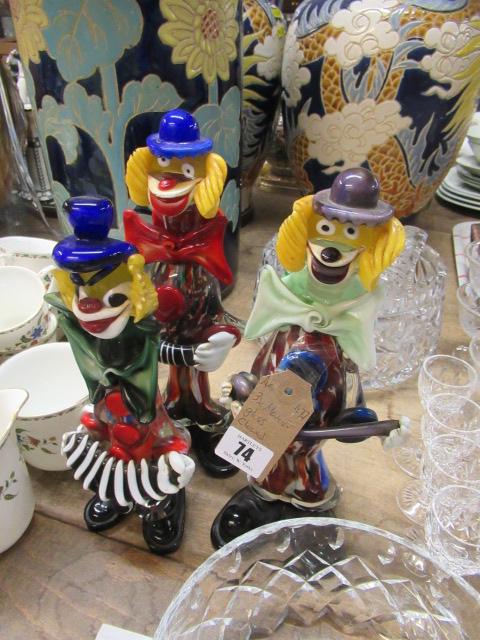 THREE MURANO GLASS CLOWNS Image