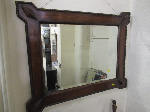 OAK FRAMED MIRROR Image