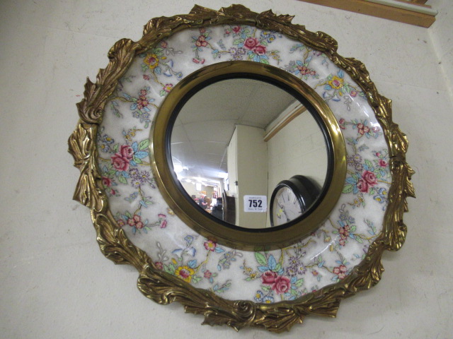 COPELAND SPODE CERAMIC AND METAL FRAMED MIRROR Image