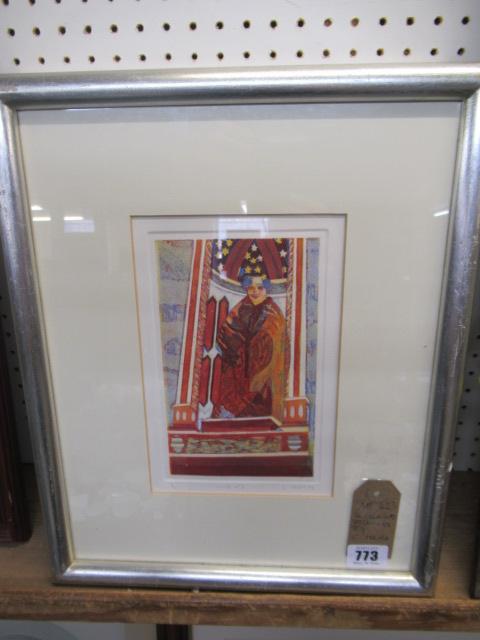 FOUR COLOURED ETCHINGS BY C MEIRA Image