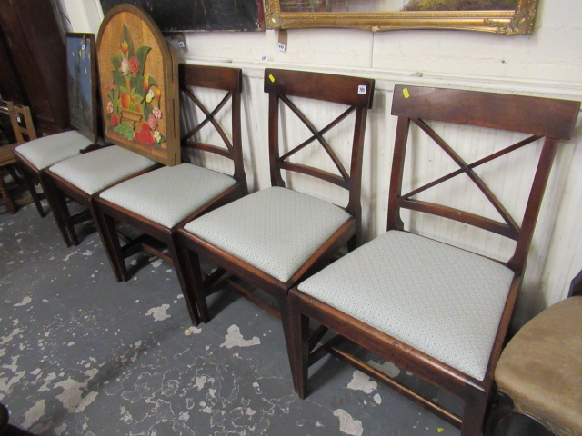 FIVE MAHOGANY DINING CHAIRS Image