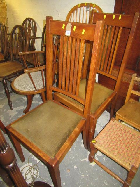 TWO OAK DINING CHAIRS Image