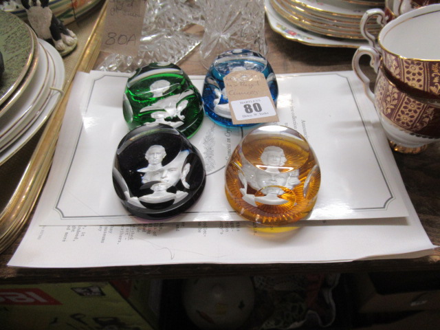 FOUR ROYAL BACCARAT PAPERWEIGHTS Image
