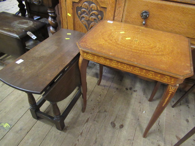 SORENTO INLAID SEWING TABLE AND SMALL DROP LEAF TABLE Image