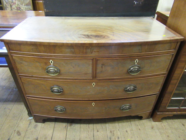 BOW FRONTED MAHOGANY CHEST OF DRAWERS Image