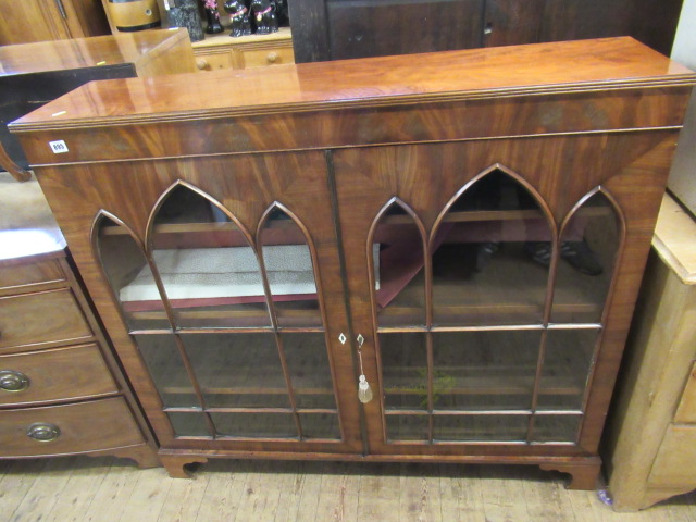 GLAZED MAHOGANY BOOKCASE Image