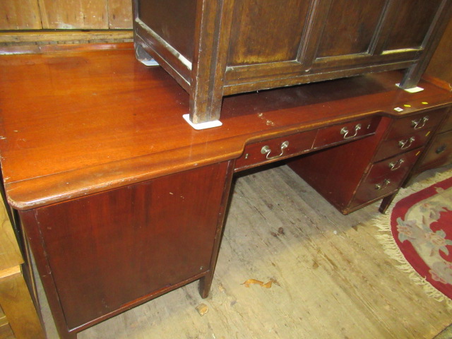 MAHOGANY AND OAK LINED DESK Image