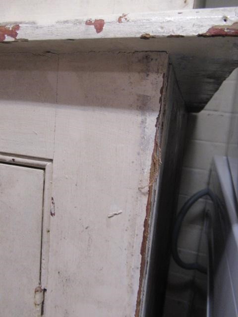 LARGE PAINTED PINE SCHOOL CUPBOARD ON CUPBOARD Image