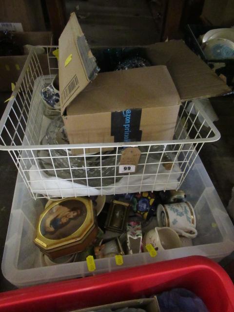 TWO BOXES OF MIXED CHINA AND GLASS Image