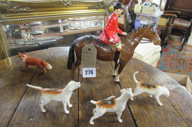 BESWICK HUNTSMAN  THREE HOUNDS AND A FOX Image