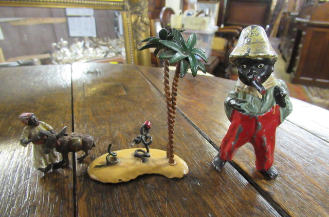 THREE COLD PAINTED METAL FIGURES Image