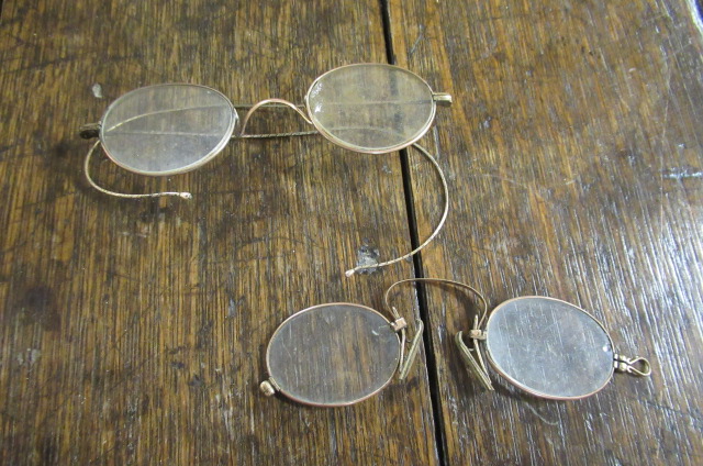 TWO PAIRS OF GOLD RIMMED SPECTACLES Image