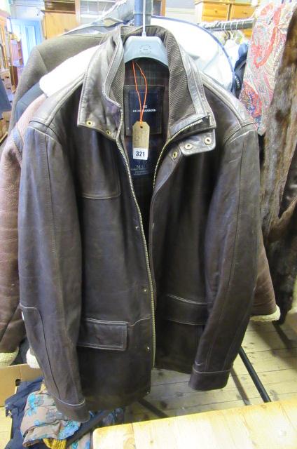 GENTS BROWN LEATHER AND TWEED JACKET Image