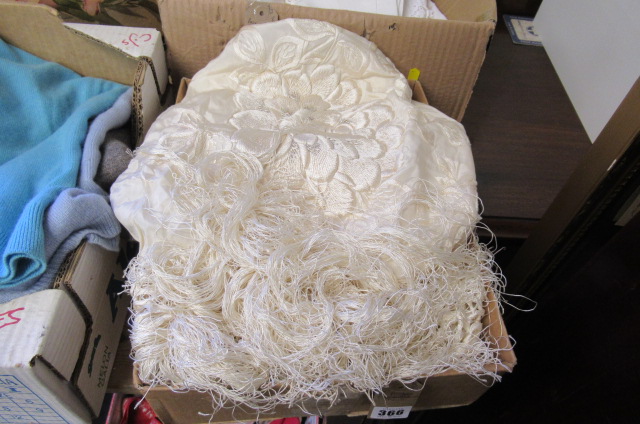 TWO FRINGED AND EMBROIDERED SHAWLS Image