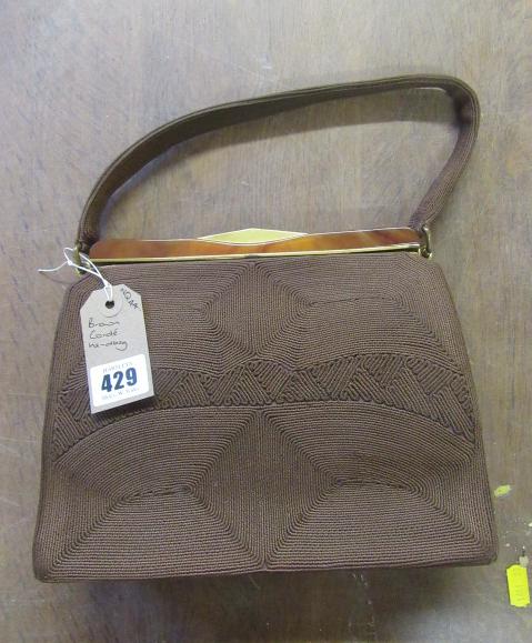 BROWN CORDE HANDBAG Image