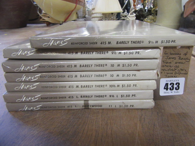SIX BOXES OF JANES BARELY THERE SHEER STOCKINGS (NEW- OLD STOCK) AND ONE BOX DRIFTWOOD (7) Image