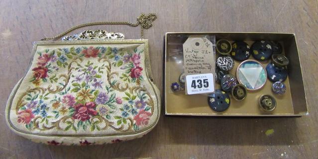 VINTAGE JB AND CO VIENNA PETIT PONT EVENING BAG AND COLLECTION OF BUTTONS Image