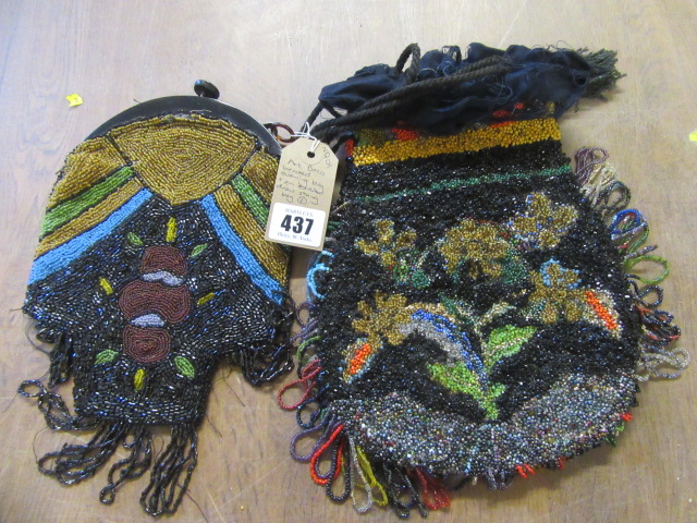 ART DECO BEADED EVENING BAG AND SIMILAR DRAWSTRING BAG Image