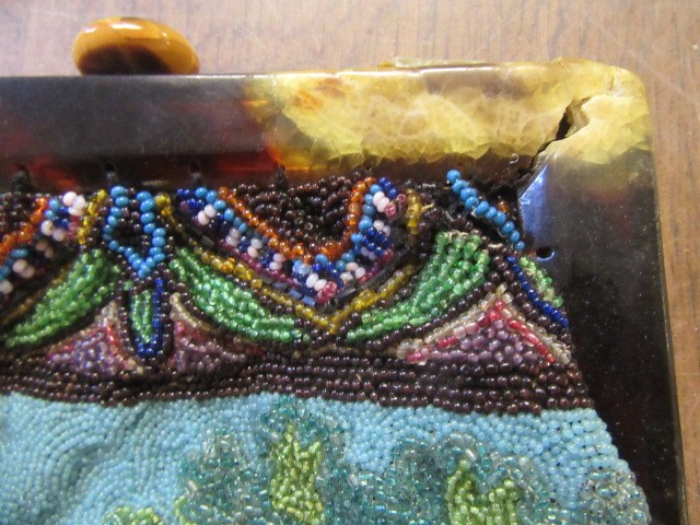 ART DECO BEADED EVENING BAG AND 1960S COSTUME JEWELLERY Image