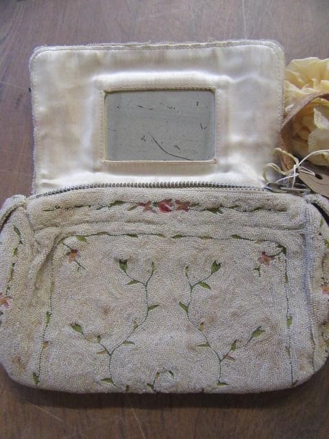 LADIES ART DECO STAMPED LEATHER OPERA BAG AND BEADED EVENING PURSE Image