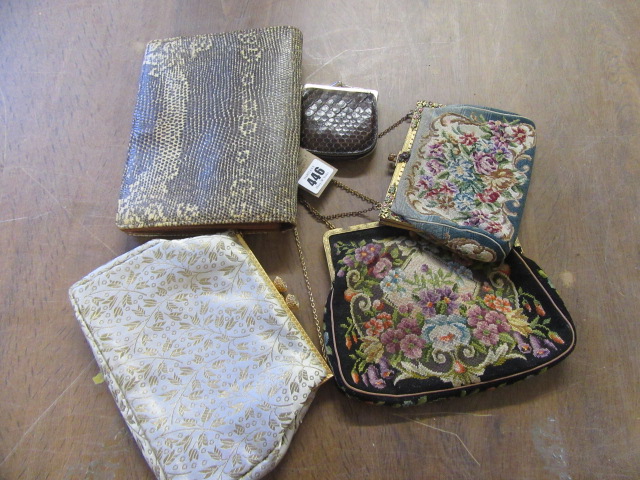 THREE EVENING BAGS  SNAKESKIN CLUTCH BAG AND A PURSE Image