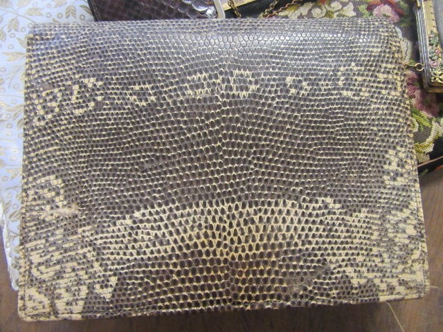 THREE EVENING BAGS  SNAKESKIN CLUTCH BAG AND A PURSE Image
