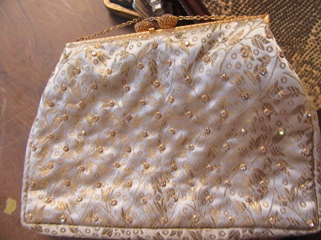 THREE EVENING BAGS  SNAKESKIN CLUTCH BAG AND A PURSE Image