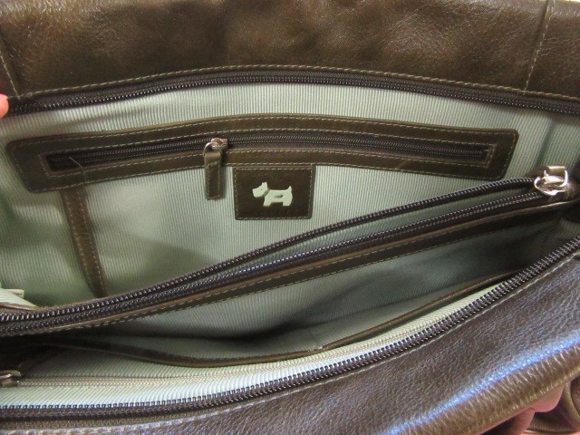 LARGE RADLEY GREEN LEATHER HANDBAG Image