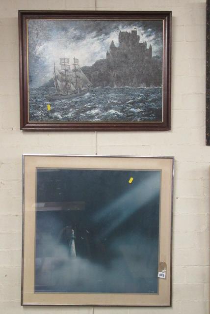 SEASCAPE OIL PAINTING AND ANOTHER Image