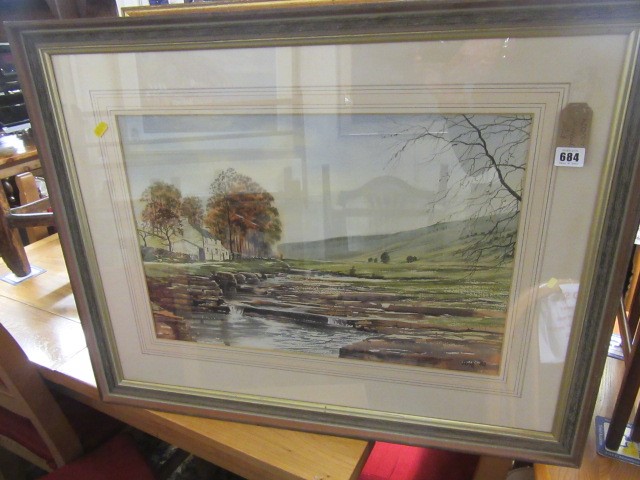 TWO WATERCOLOURS AND A PRINT Image