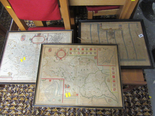 THREE FRAMED MAPS Image