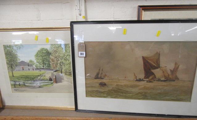 FRAMED WATERCOLOUR BY GRIF AND PRINT BY THOMAS BUSH HARDY Image