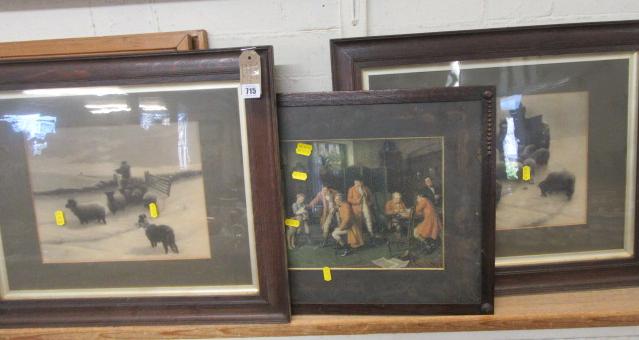 PAIR OF OAK FRAMED PRINTS AND ANOTHER Image