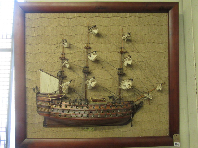 FRAMED MODEL OF A GALLEON HMS VICTORY Image