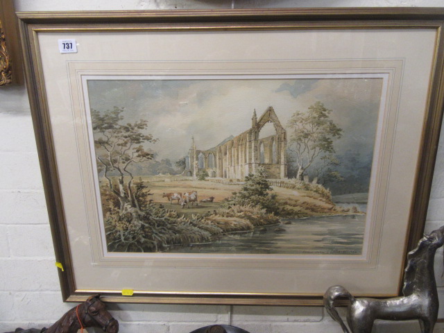 FRAMED WATERCOLOUR BOLTON ABBEY BY MORRELL Image