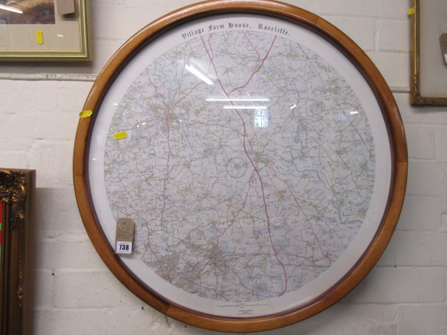 FRAMED CIRCULAR  MAP OF RIPON Image