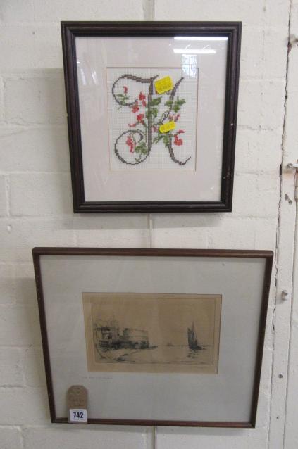 SIGNED ETCHING AND A NEEDLEWORK Image