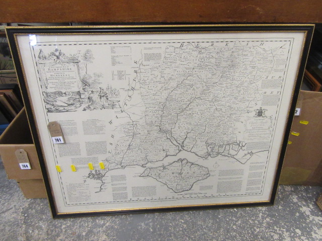 FRAMED MAP OF HAMPSHIRE Image