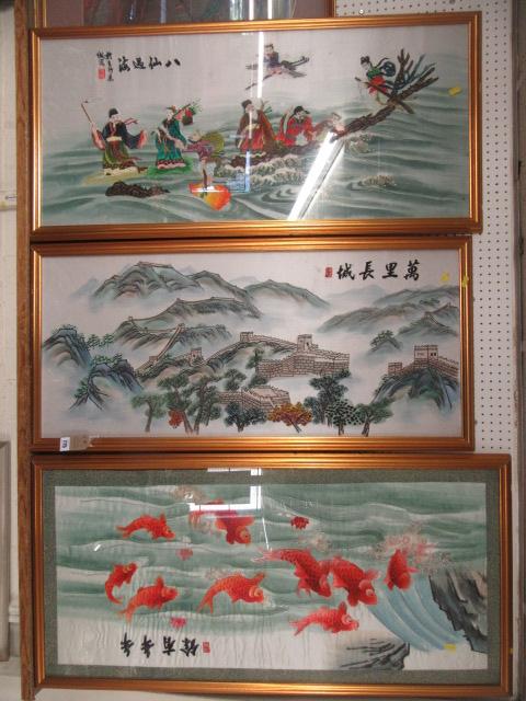 THREE ORIENTAL NEEDLEWORKS Image