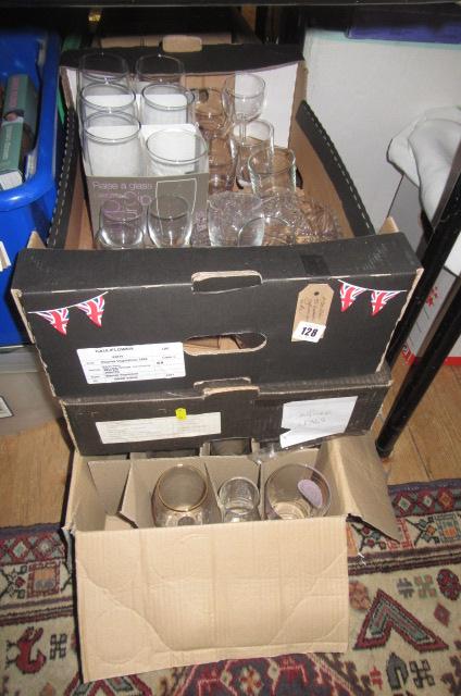 FIVE BOXES OF GLASS WARE ETC Image