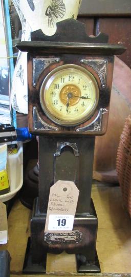 MINIATURE LONGCASE CLOCK WITH SILVER SPANDRELS Image
