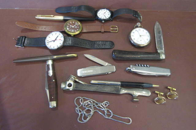 QUANTITY OF WATCHES AND PEN KNIVES ETC Image
