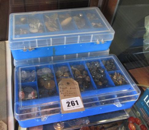 FOUR BOXES OF BUTTONS ETC Image