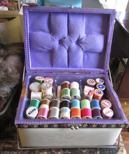 SEWING BOX AND CONTENTS Image