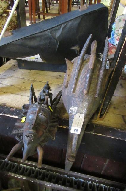 TWO TRIBAL MASKS Image