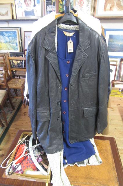 BLACK LEATHER JACKET AND TWO OTHER ITEMS Image